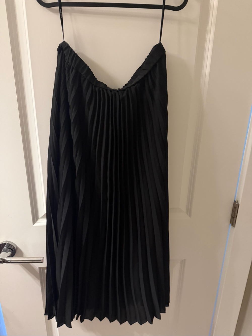 Anne Klein Black Slip Dress with Pleated Waist